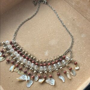 Elegant Gold and Brown Beaded Necklace